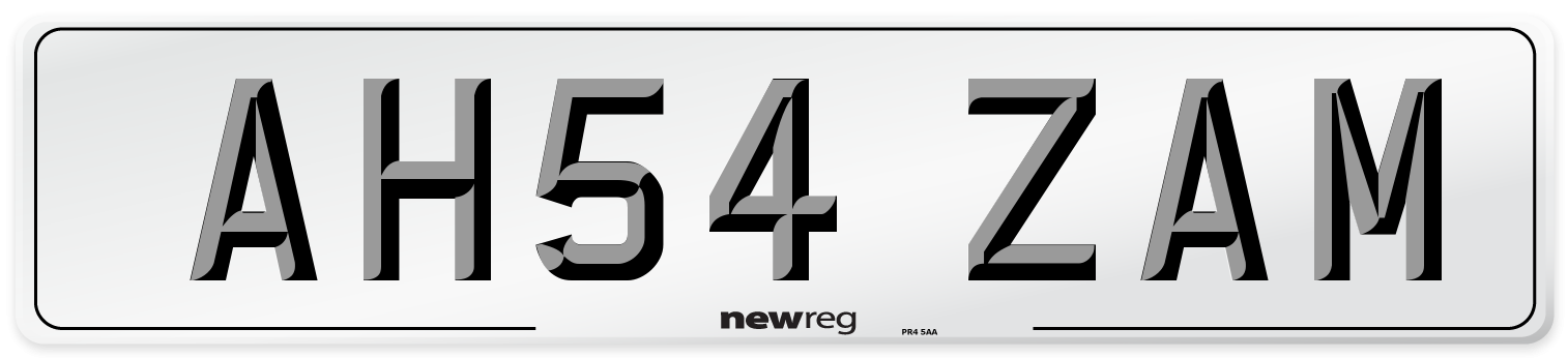 AH54 ZAM Number Plate from New Reg